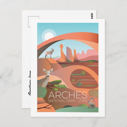 Briefkaart nationaal park Arches (Voorkant / Achterkant)