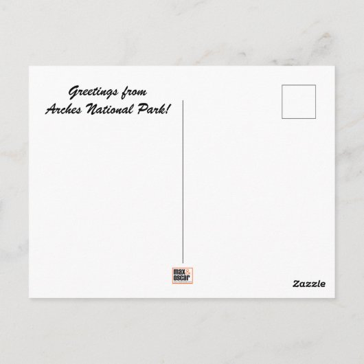 Briefkaart nationaal park Arches (Achterkant)
