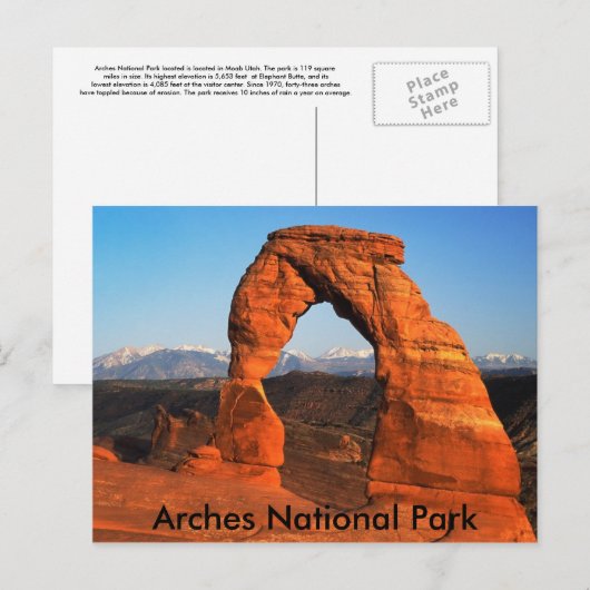 Briefkaart nationaal park Arches (Voorkant / Achterkant)