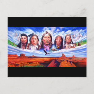 Briefkaart Native American Indian Chiefs Artwork