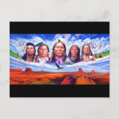 Briefkaart Native American Indian Chiefs Artwork (Voorkant)