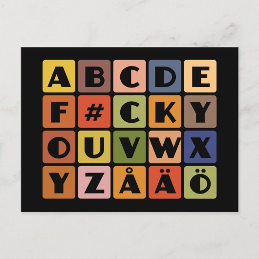 Briefkaart Naughty Alphabets (Voorkant)