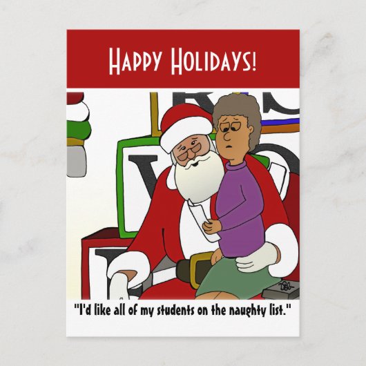 Briefkaart Naughty List (Voorkant)