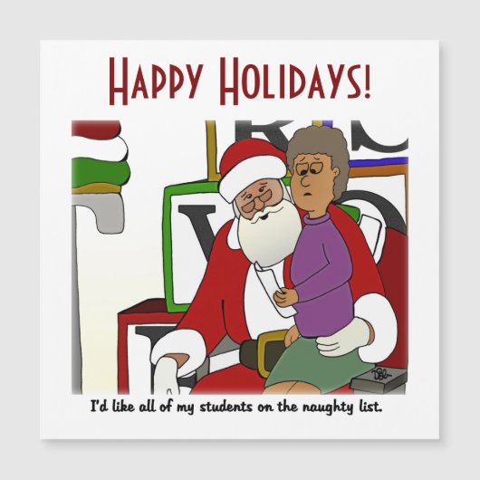 Briefkaart Naughty List Feestdagen (Voorkant)