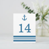Briefkaart Nautical Anchor Table Number (Staand voorkant)