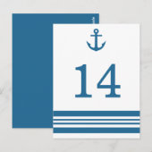 Briefkaart Nautical Anchor Table Number (Voorkant / Achterkant)