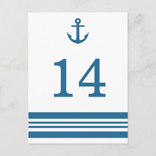 Briefkaart Nautical Anchor Table Number (Voorkant)