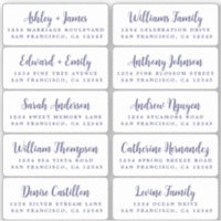 Briefkaart Navy Blue Script Guest Adresetiketten