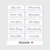 Briefkaart Navy Blue Script Guest Adresetiketten Sticker (Vel)