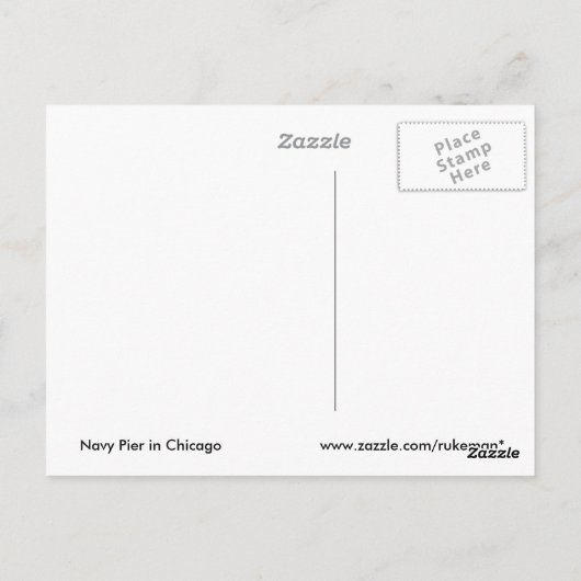 Briefkaart Navy Pier (Achterkant)
