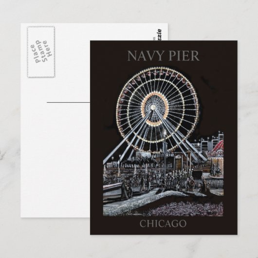 Briefkaart Navy Pier Chicago (Voorkant / Achterkant)