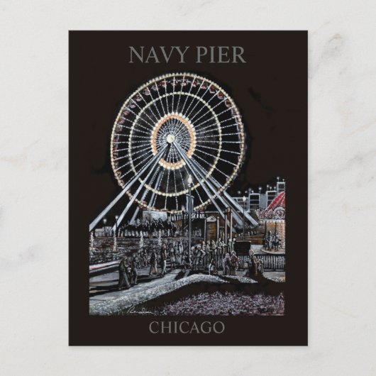 Briefkaart Navy Pier Chicago (Voorkant)