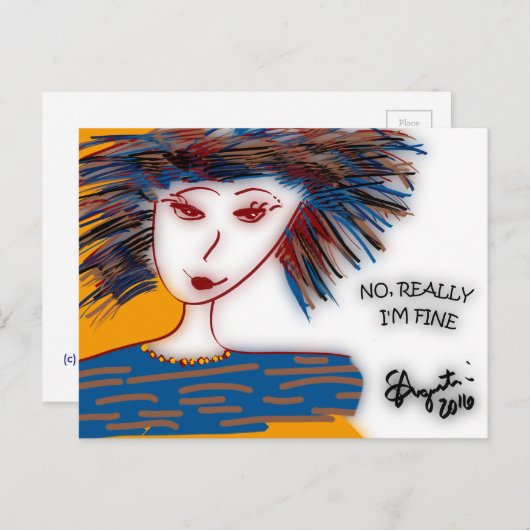 Briefkaart - Nee, ik ben echt prima - (Voorkant / Achterkant)