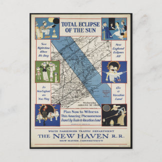  Briefkaart New England Eclipse Path 1932