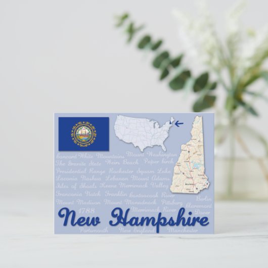 Briefkaart "New Hampshire" (Staand voorkant)
