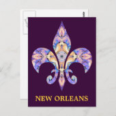 Briefkaart New Orleans fleur-DE-Lis (Voorkant / Achterkant)