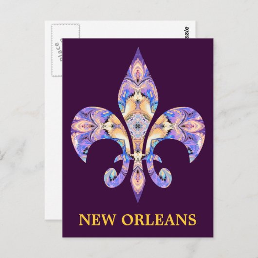 Briefkaart New Orleans fleur-DE-Lis (Voorkant / Achterkant)