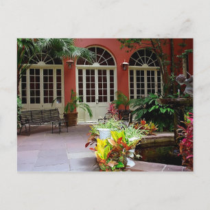 Briefkaart New Orleans, French Quarter Courtyard U