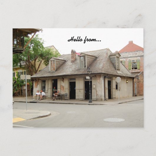 Briefkaart New Orleans Louisiana Lafitte's Bar (Voorkant)