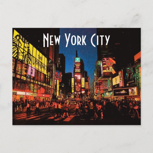 Briefkaart New York City (Neon) (Voorkant)