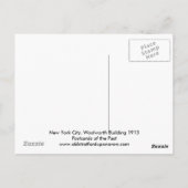 Briefkaart, New York City, Woolworth Building 1913 Briefkaart (Achterkant)