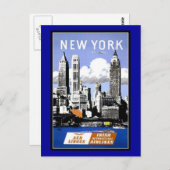 Briefkaart New York Groeten Vintage (Voorkant / Achterkant)