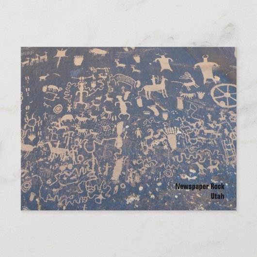 Briefkaart Newspaper Rock (Voorkant)