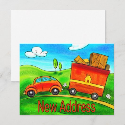 Briefkaart Nieuw adres (Voorkant / Achterkant)