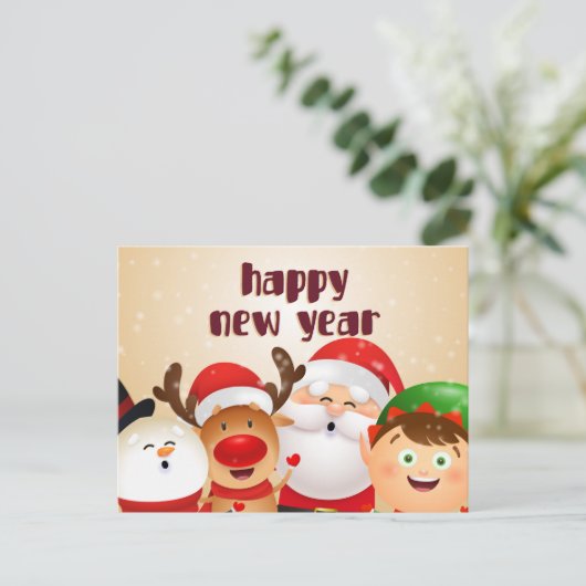 Briefkaart nieuw jaar (Staand voorkant)