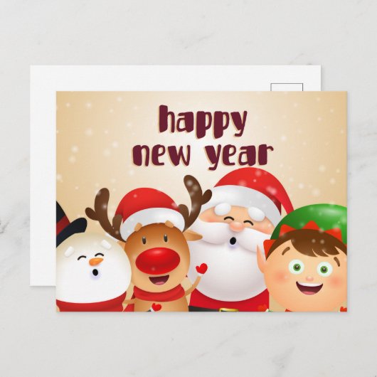 Briefkaart nieuw jaar (Voorkant / Achterkant)