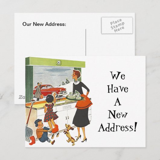 Briefkaart  Nieuwe Home Job Verplaatst Adres Fun P (Voorkant / Achterkant)