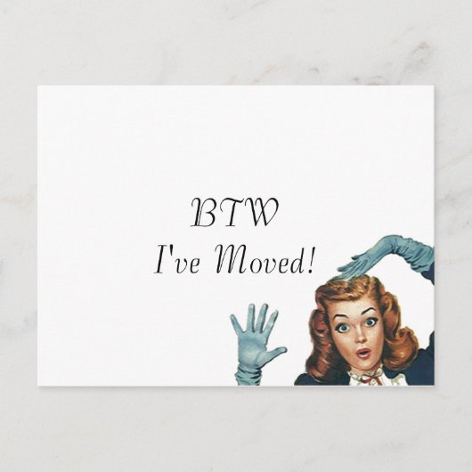 Briefkaart  Nieuwe Thuisbaan Ik heb Adres verplaat (Voorkant)