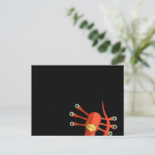 briefkaart "nieuwsgierige Alien" (Staand voorkant)