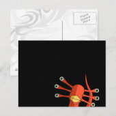 briefkaart "nieuwsgierige Alien" (Voorkant / Achterkant)