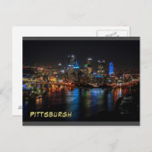 Briefkaart Night Uitzicht  in Stunning-Pittsburgh (Voorkant / Achterkant)