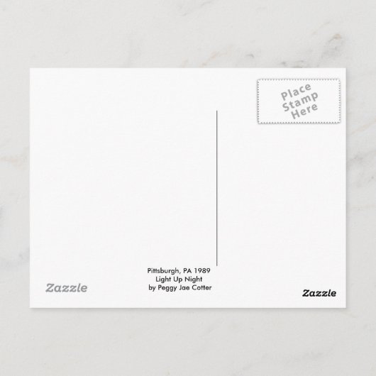 Briefkaart Night Uitzicht  in Stunning-Pittsburgh (Achterkant)