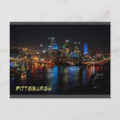 Briefkaart Night Uitzicht  in Stunning-Pittsburgh (Voorkant)