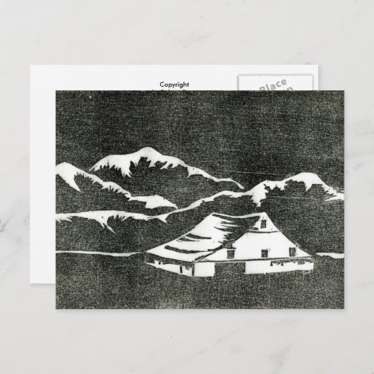 briefkaart "Nocturnal Barn" (Voorkant / Achterkant)