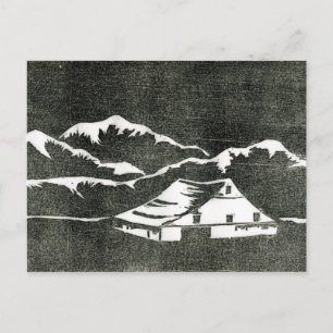 briefkaart "Nocturnal Barn"