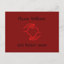 Briefkaart: Noem alsjeblieft, word snel beter, roo