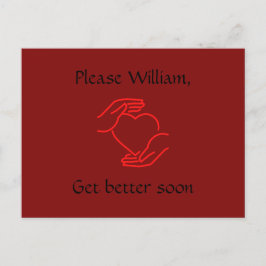 Briefkaart: Noem alsjeblieft, word snel beter, roo Briefkaart