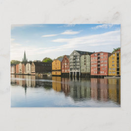 Briefkaart Noorwegen Trondheim Houses