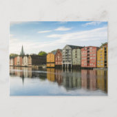 Briefkaart Noorwegen Trondheim Houses (Voorkant)