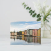 Briefkaart Noorwegen Trondheim Houses (Staand voorkant)