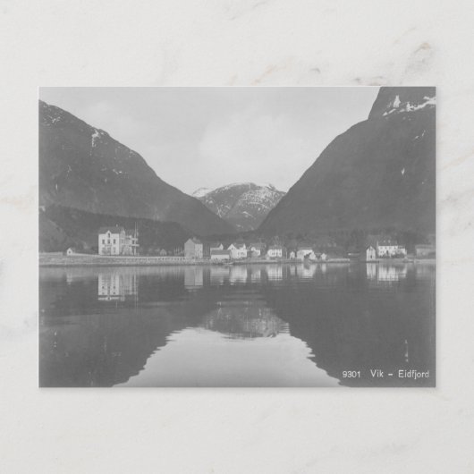  Briefkaart Noorwegen Vik Eidfjord (Voorkant)