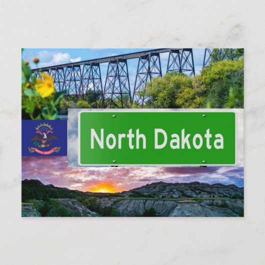 Briefkaart North Dakota Scenery (Voorkant)