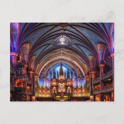 Briefkaart Notre-Dame Basilica in Montreal (Voorkant)