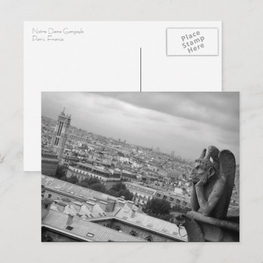 Briefkaart Notre Dame Gargoyle (Voorkant / Achterkant)