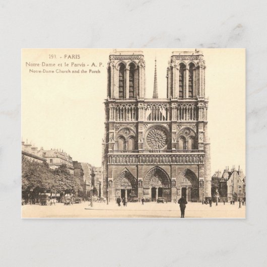  Briefkaart Notre Dame in Parijs (Voorkant)