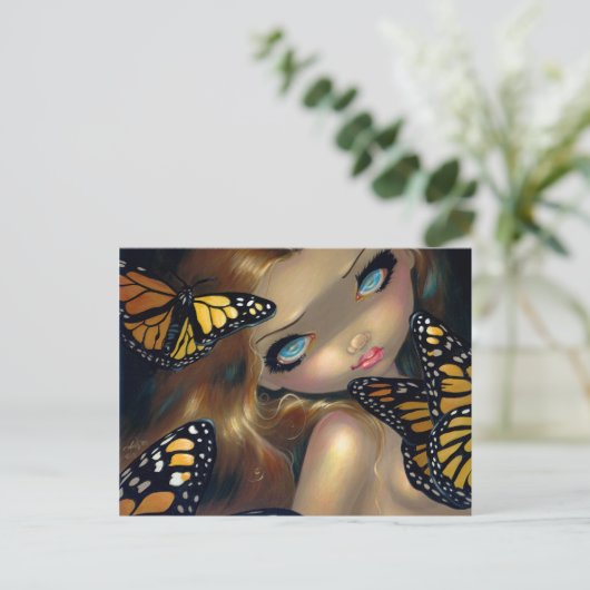 briefkaart "Nymph with Monarchs" (Staand voorkant)
